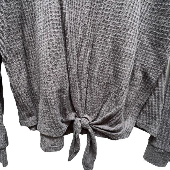 Nine Britton Gray Waffle Weave Top Size 1X - Picture 2 of 5
